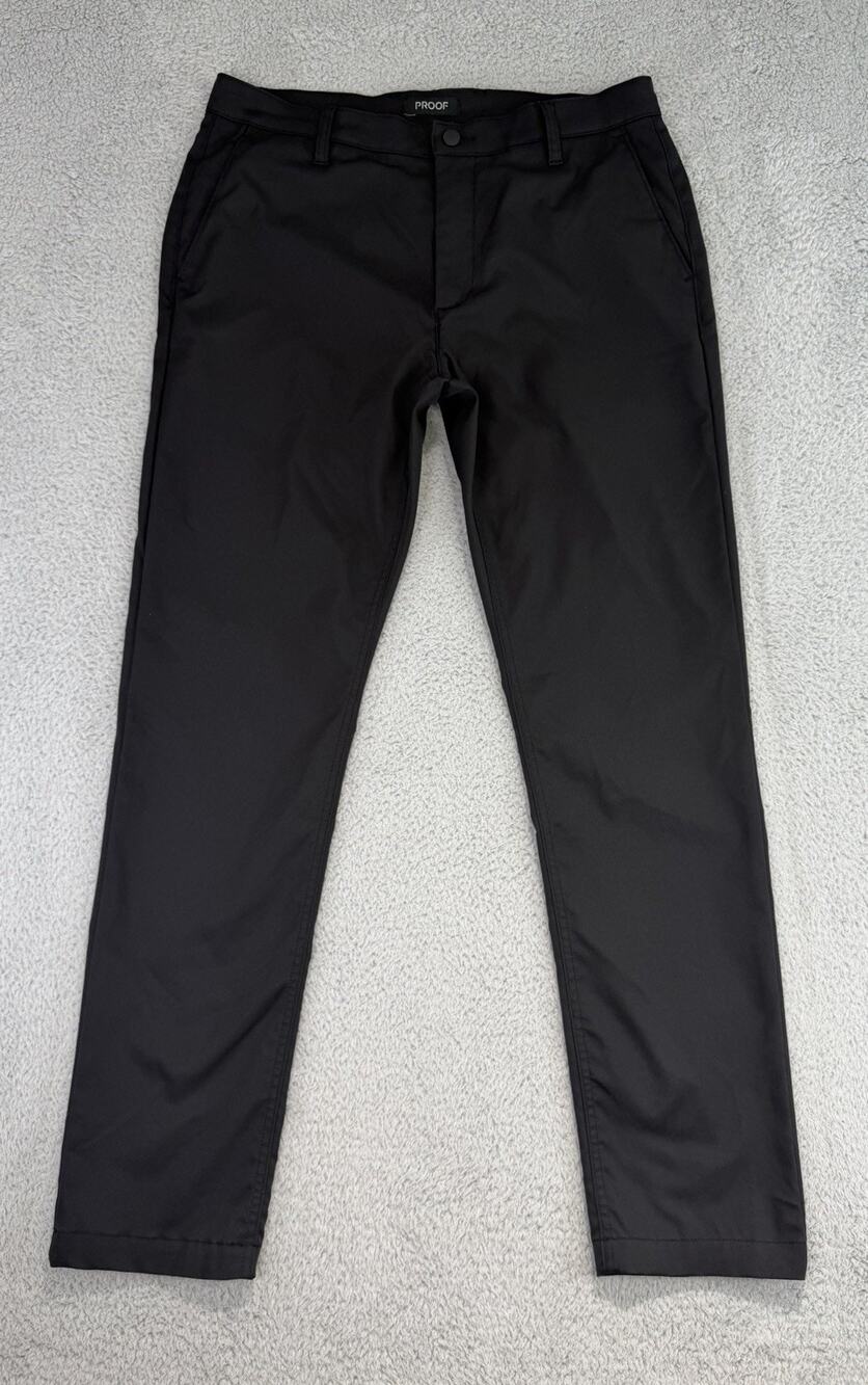 Proof Pants Mens 34x31 Black Slim Fit Performance Travel Chino Stretch Casual